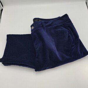 Talbots Womens Corduroy Pants Size 12 Navy Blue Made In Jordan